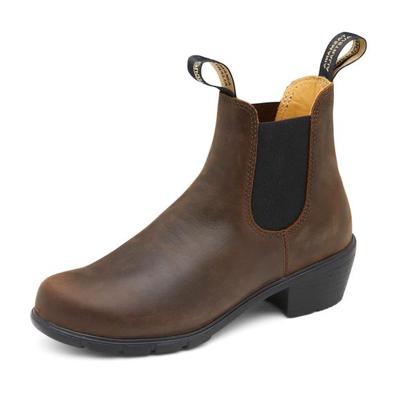 BLUNDSTONE BL1673 HEELED CHELSEA BOOT ANTIQUE BROWN AU 3.5 (US WOMEN'S 6.5) - Picture 2 of 6